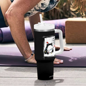 Funny Christmas Japanese Tumbler With Handle Santa Frog Ukiyoe Art TS11 Print Your Wear