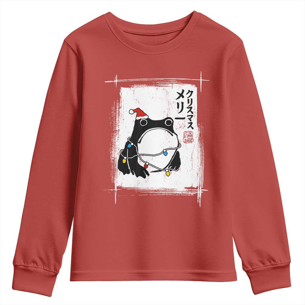 Funny Christmas Japanese Youth Sweatshirt Santa Frog Ukiyoe Art TS11 Red Print Your Wear