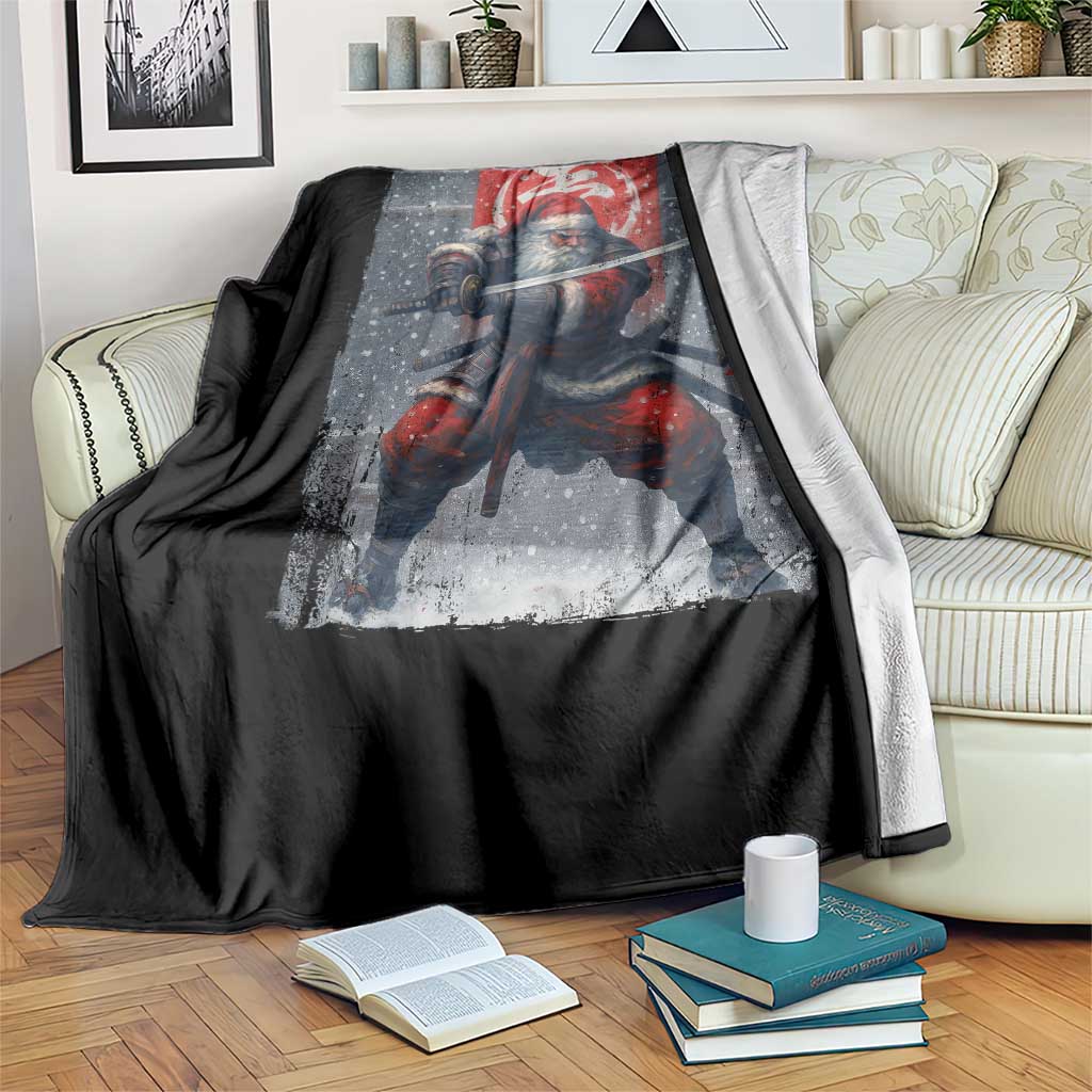 Christmas Samurai Santa Throw Blanket Japanese Xmas Warrior Sword Katana TS11 Print Your Wear
