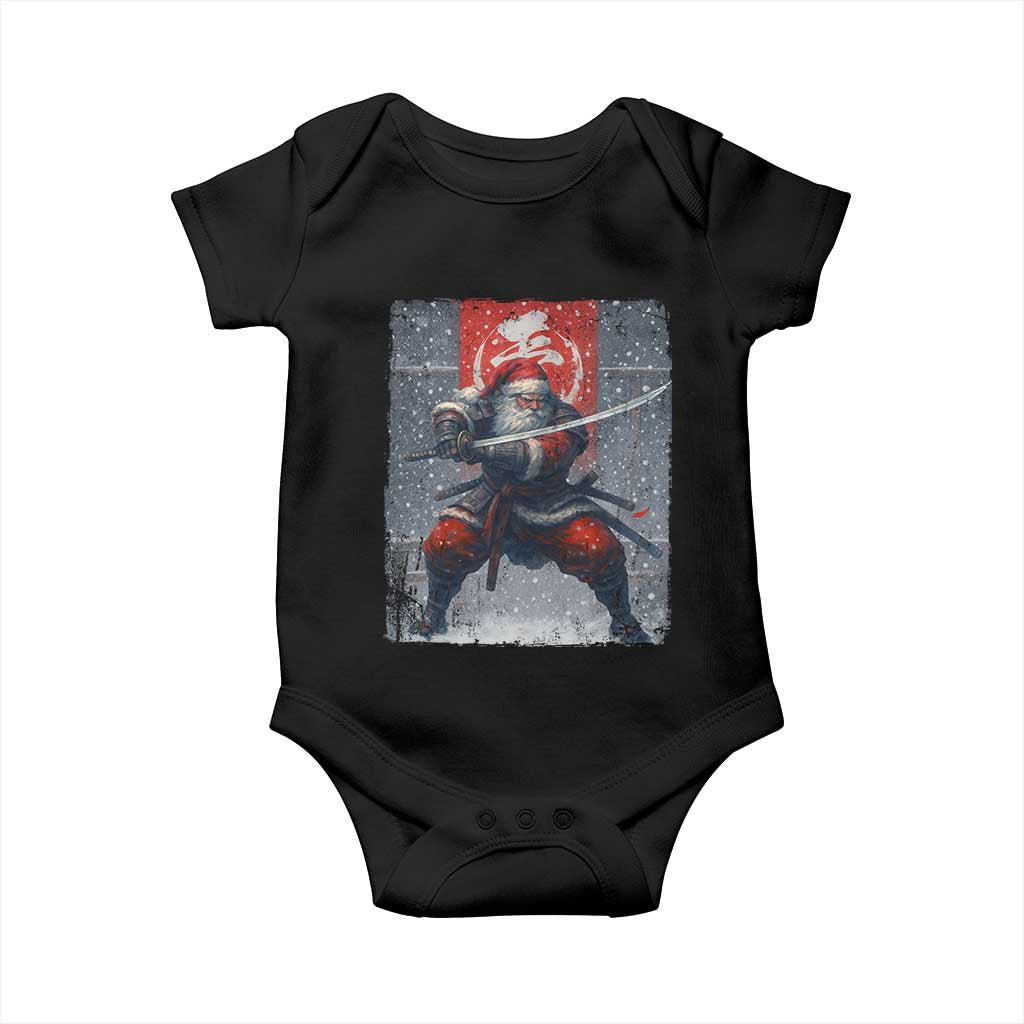 Christmas Samurai Santa Baby Onesie Japanese Xmas Warrior Sword Katana TS11 Black Print Your Wear