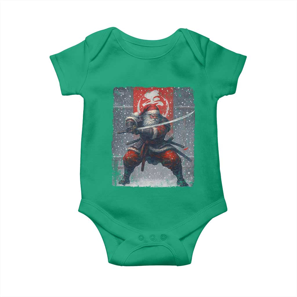 Christmas Samurai Santa Baby Onesie Japanese Xmas Warrior Sword Katana TS11 Irish Green Print Your Wear