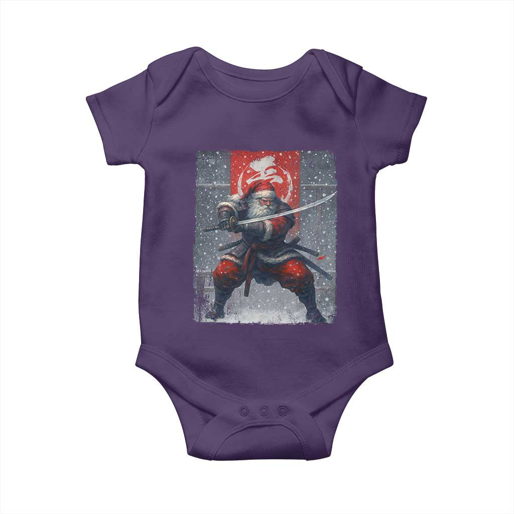 Christmas Samurai Santa Baby Onesie Japanese Xmas Warrior Sword Katana TS11 Purple Print Your Wear