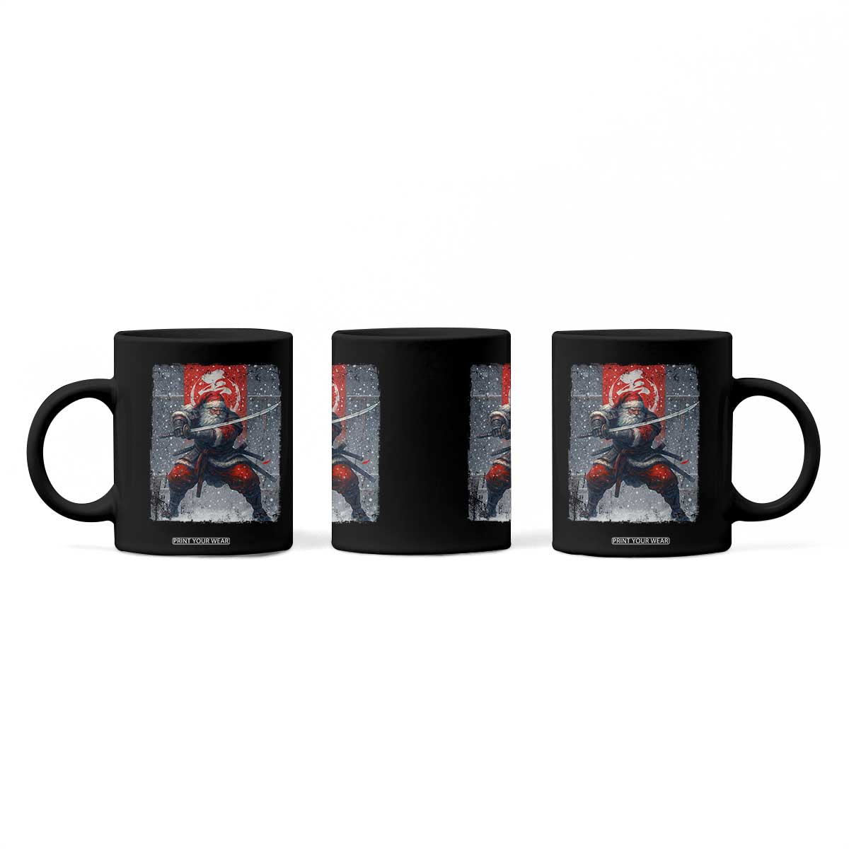 Christmas Samurai Santa Coffee Mug Japanese Xmas Warrior Sword Katana TS11 Print Your Wear