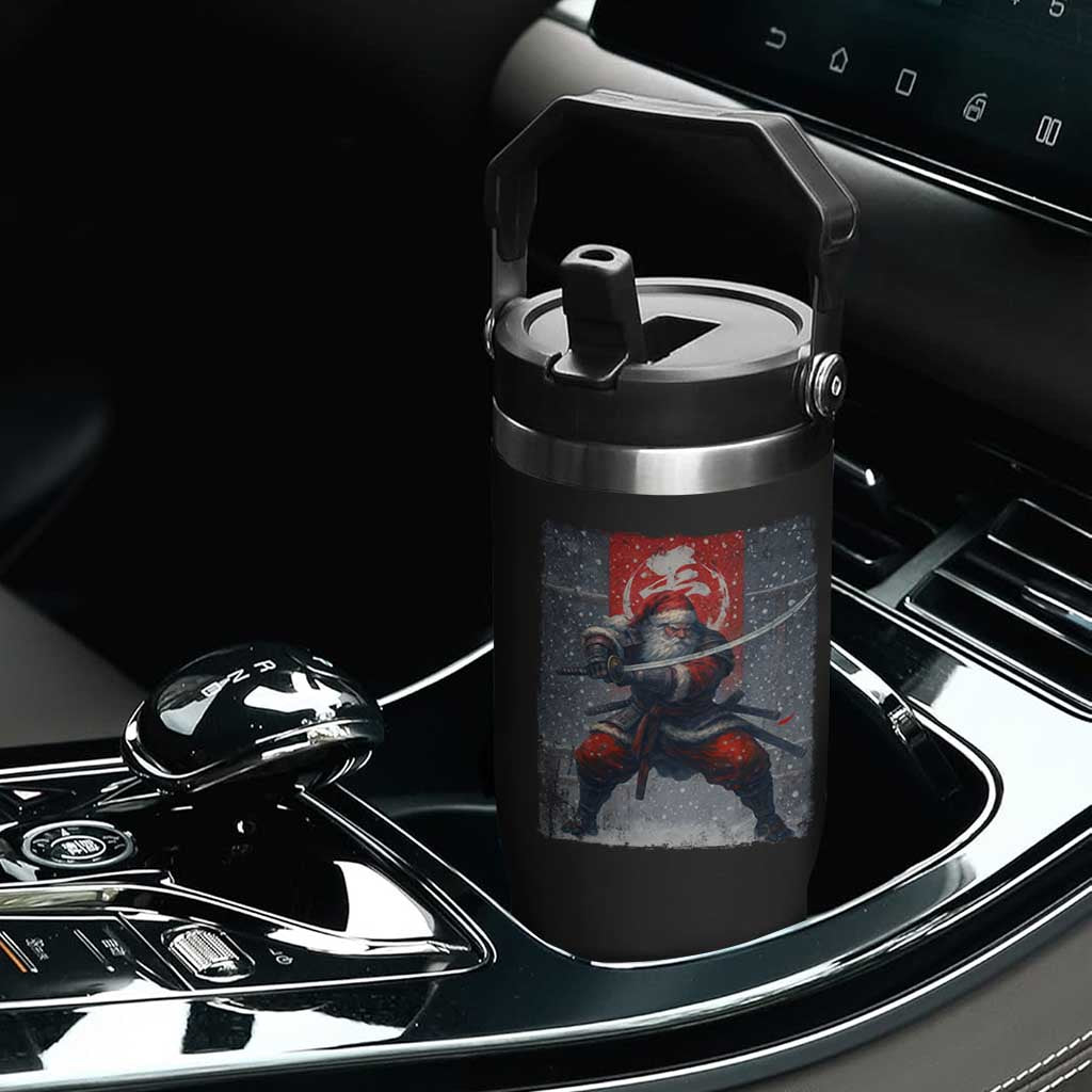 Christmas Samurai Santa Flip Straw Tumbler Japanese Xmas Warrior Sword Katana TS11 Print Your Wear