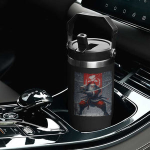Christmas Samurai Santa Flip Straw Tumbler Japanese Xmas Warrior Sword Katana TS11 Print Your Wear