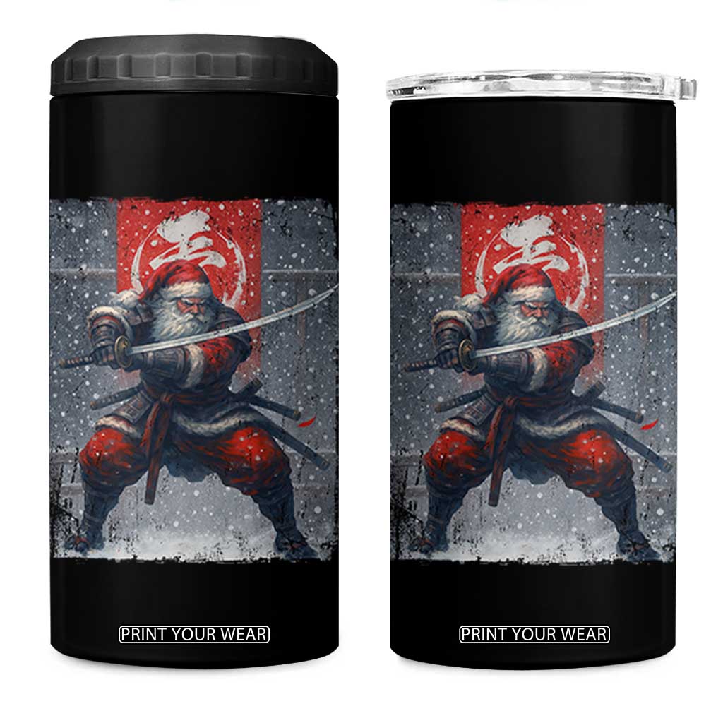 Christmas Samurai Santa 4 in 1 Can Cooler Tumbler Japanese Xmas Warrior Sword Katana TS11 One Size: 16 oz Black Print Your Wear