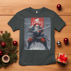 Christmas Samurai Santa T Shirt Japanese Xmas Warrior Sword Katana TS11 Dark Heather Print Your Wear