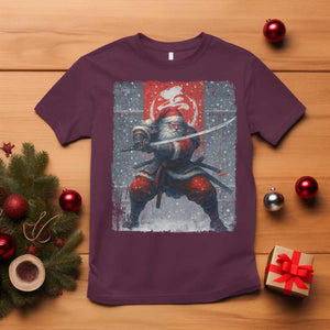 Christmas Samurai Santa T Shirt Japanese Xmas Warrior Sword Katana TS11 Maroon Print Your Wear
