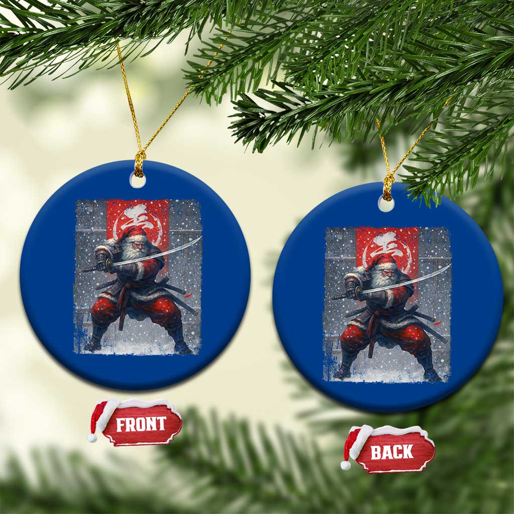Christmas Samurai Santa Ceramic Ornament Japanese Xmas Warrior Sword Katana TS11 1pc Blue Print Your Wear