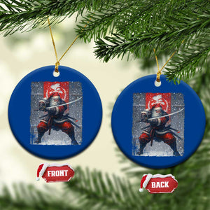Christmas Samurai Santa Ceramic Ornament Japanese Xmas Warrior Sword Katana TS11 1pc Blue Print Your Wear