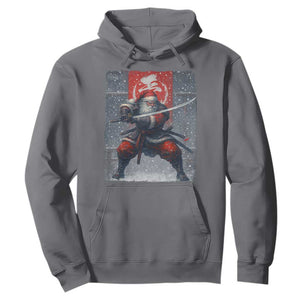 Christmas Samurai Santa Hoodie Japanese Xmas Warrior Sword Katana TS11 Charcoal Print Your Wear