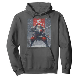 Christmas Samurai Santa Hoodie Japanese Xmas Warrior Sword Katana TS11 Dark Heather Print Your Wear