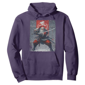 Christmas Samurai Santa Hoodie Japanese Xmas Warrior Sword Katana TS11 Purple Print Your Wear