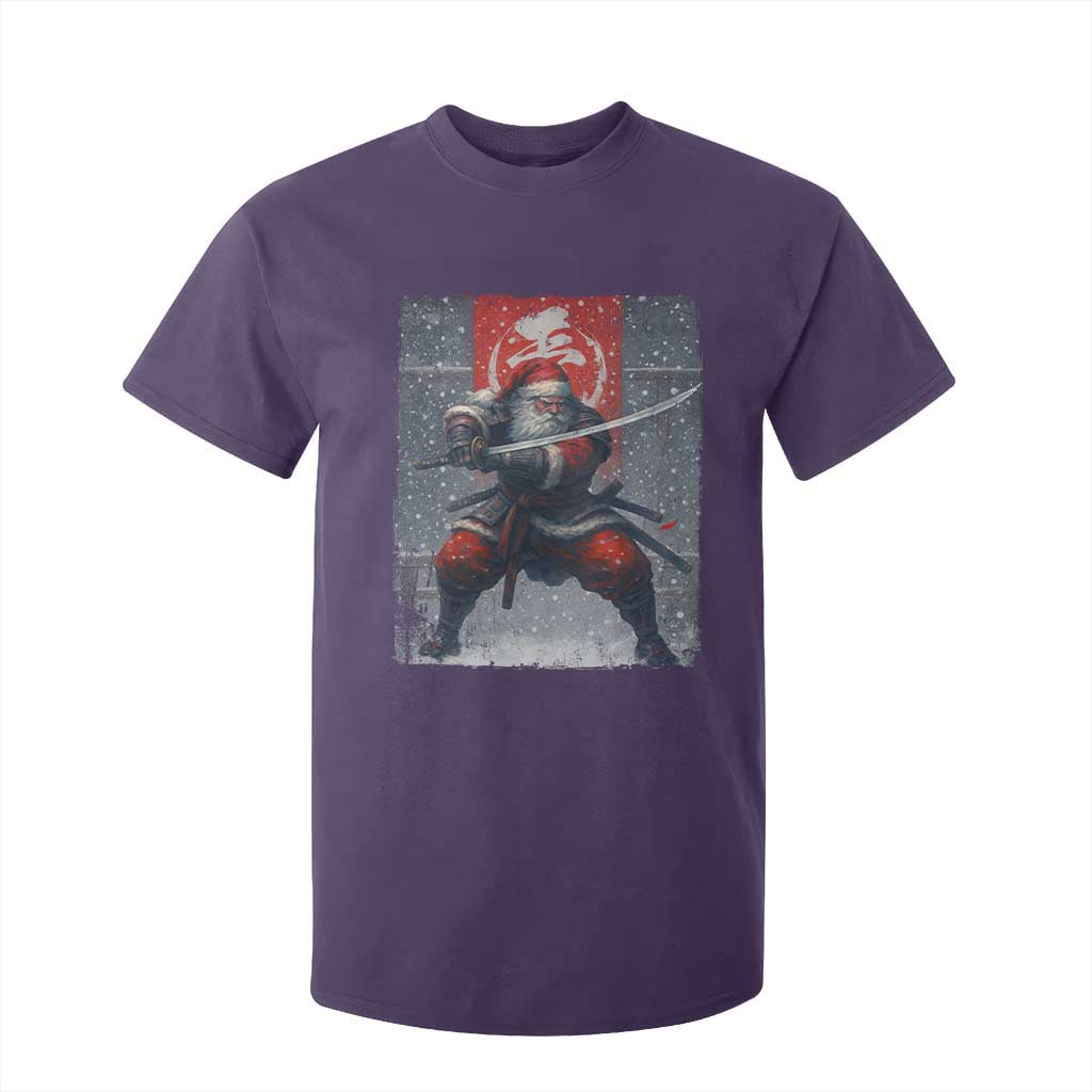 Christmas Samurai Santa T Shirt For Kid Japanese Xmas Warrior Sword Katana TS11 Purple Print Your Wear