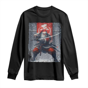 Christmas Samurai Santa Long Sleeve Shirt Japanese Xmas Warrior Sword Katana TS11 Black Print Your Wear