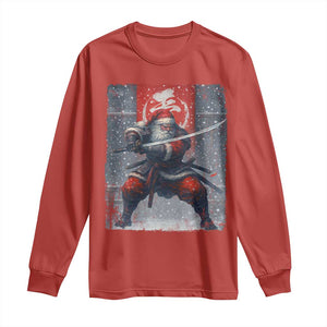 Christmas Samurai Santa Long Sleeve Shirt Japanese Xmas Warrior Sword Katana TS11 Red Print Your Wear