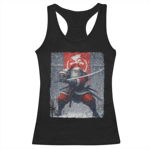 Christmas Samurai Santa Racerback Tank Top Japanese Xmas Warrior Sword Katana TS11 Black Print Your Wear