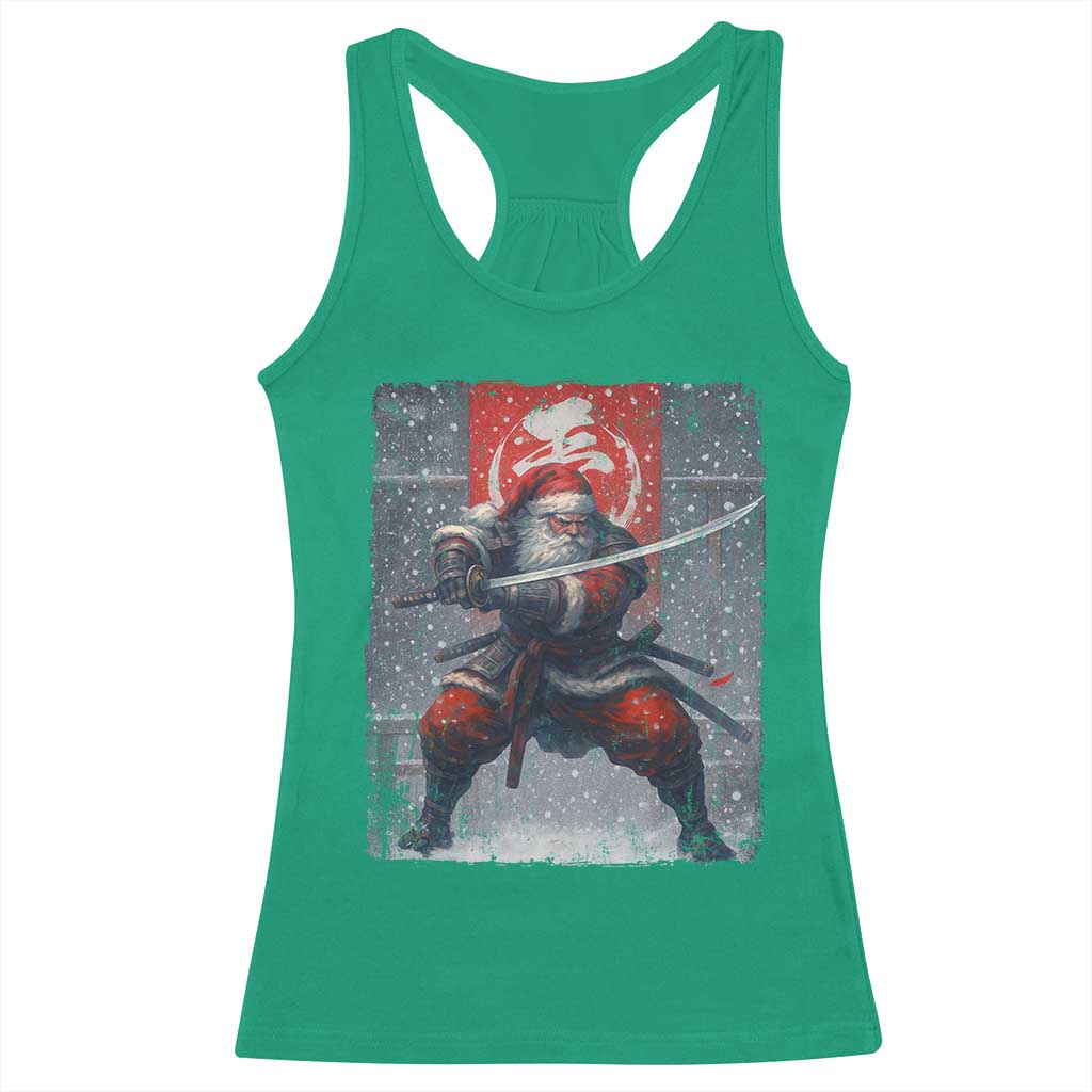 Christmas Samurai Santa Racerback Tank Top Japanese Xmas Warrior Sword Katana TS11 Irish Green Print Your Wear