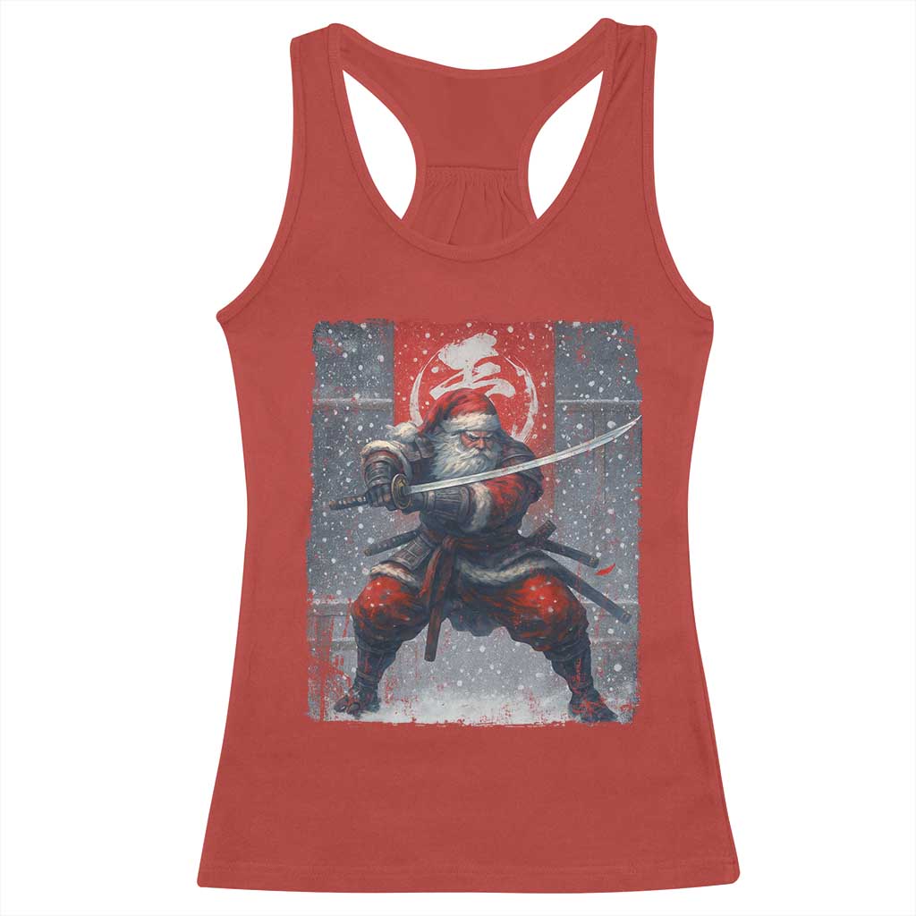 Christmas Samurai Santa Racerback Tank Top Japanese Xmas Warrior Sword Katana TS11 Red Print Your Wear