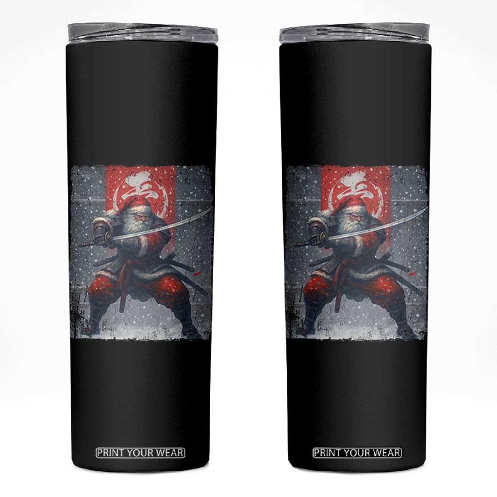 Christmas Samurai Santa Skinny Tumbler Japanese Xmas Warrior Sword Katana TS11 Black Print Your Wear