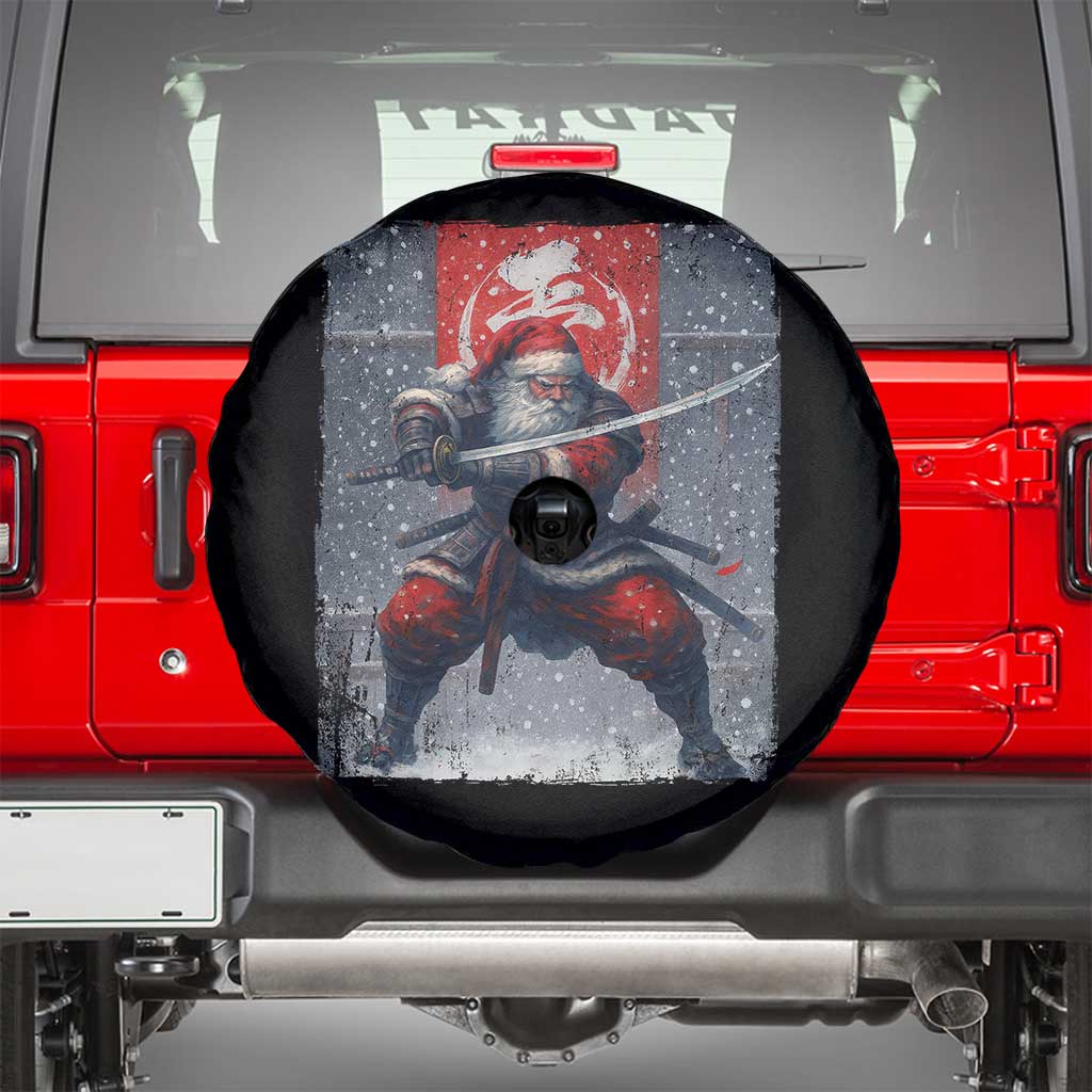 Christmas Samurai Santa Spare Tire Cover Japanese Xmas Warrior Sword Katana TS11 Black Print Your Wear