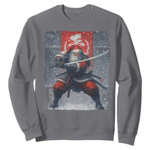 Christmas Samurai Santa Sweatshirt Japanese Xmas Warrior Sword Katana TS11 Charcoal Print Your Wear