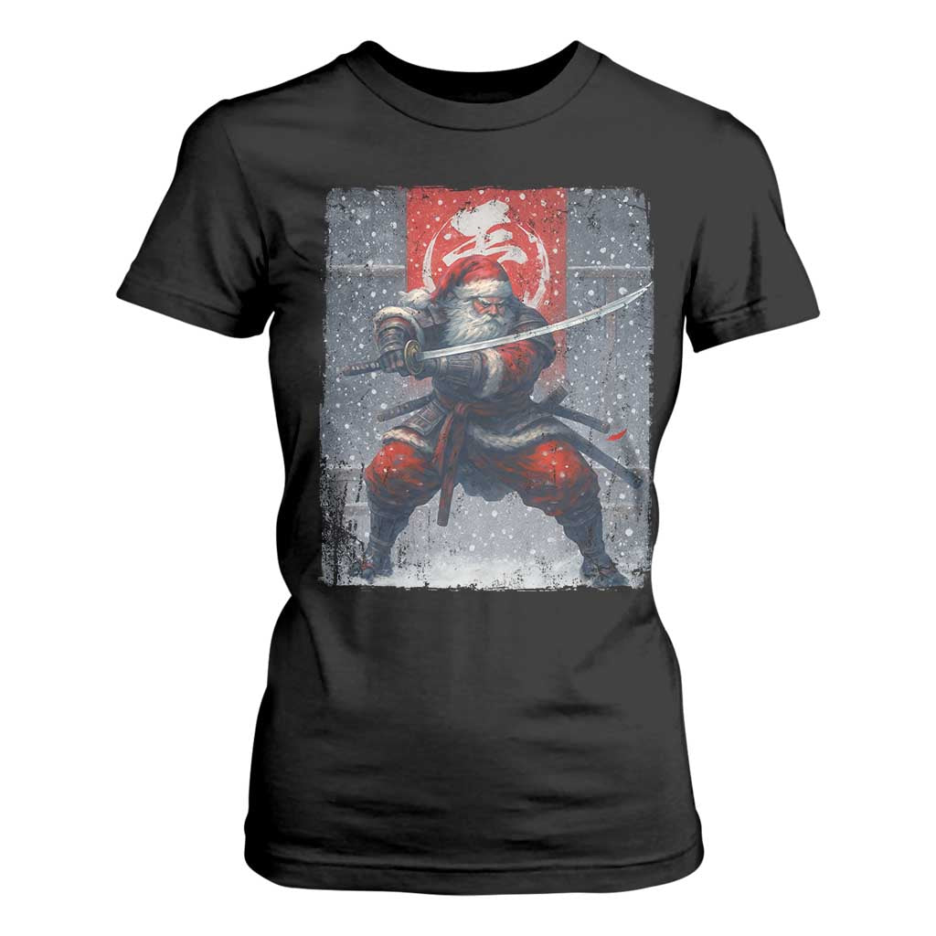 Christmas Samurai Santa T Shirt For Women Japanese Xmas Warrior Sword Katana TS11 Black Print Your Wear