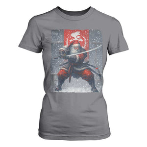 Christmas Samurai Santa T Shirt For Women Japanese Xmas Warrior Sword Katana TS11 Charcoal Print Your Wear