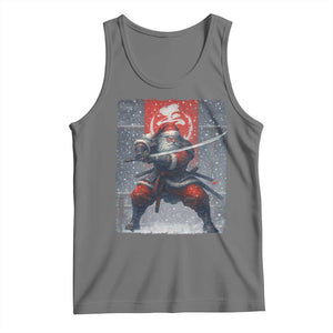 Christmas Samurai Santa Tank Top Japanese Xmas Warrior Sword Katana TS11 Black Heather Print Your Wear