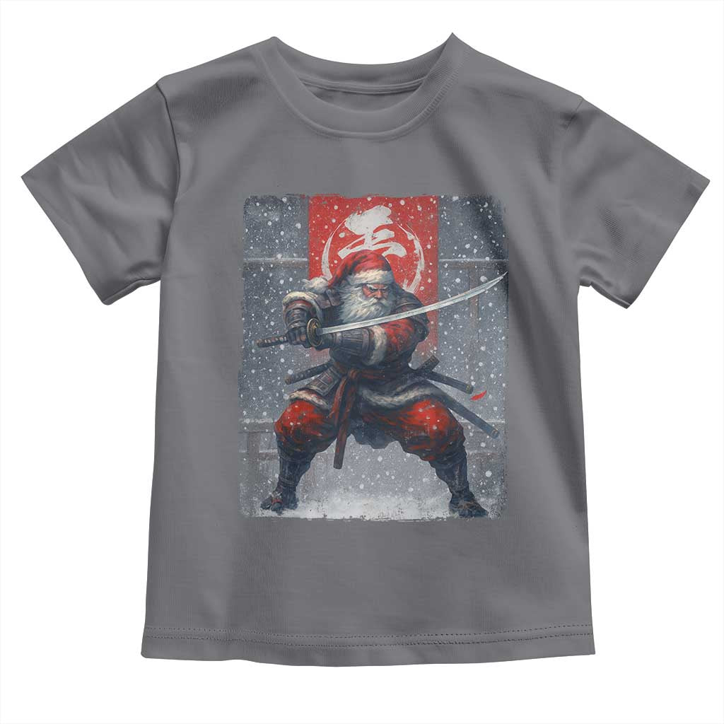 Christmas Samurai Santa Toddler T Shirt Japanese Xmas Warrior Sword Katana TS11 Charcoal Print Your Wear