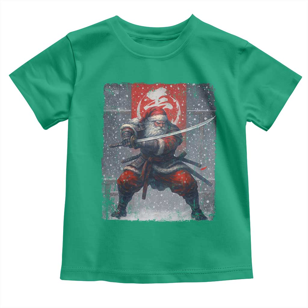 Christmas Samurai Santa Toddler T Shirt Japanese Xmas Warrior Sword Katana TS11 Irish Green Print Your Wear