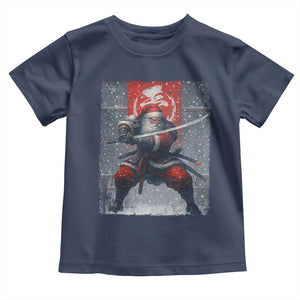 Christmas Samurai Santa Toddler T Shirt Japanese Xmas Warrior Sword Katana TS11 Navy Print Your Wear