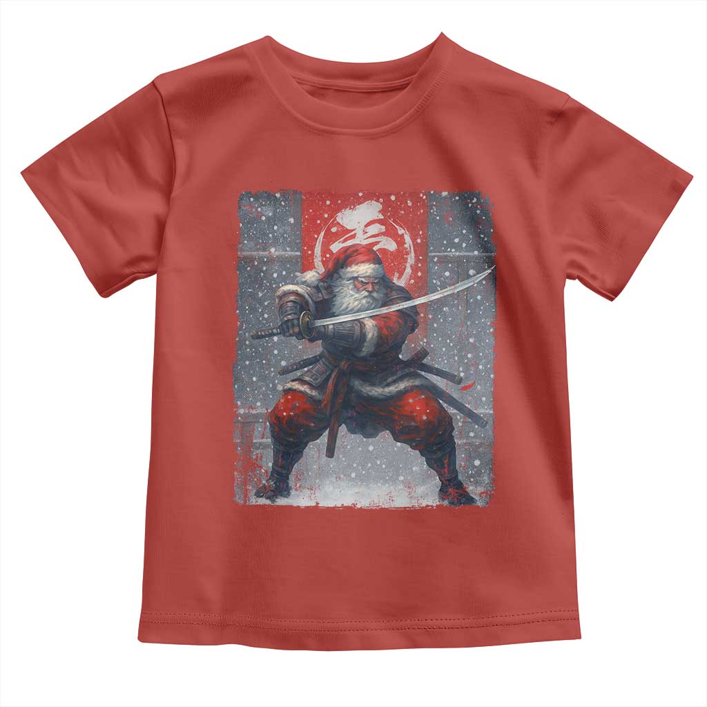 Christmas Samurai Santa Toddler T Shirt Japanese Xmas Warrior Sword Katana TS11 Red Print Your Wear