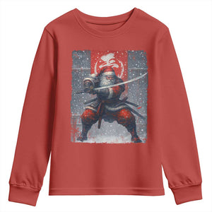 Christmas Samurai Santa Youth Sweatshirt Japanese Xmas Warrior Sword Katana TS11 Red Print Your Wear