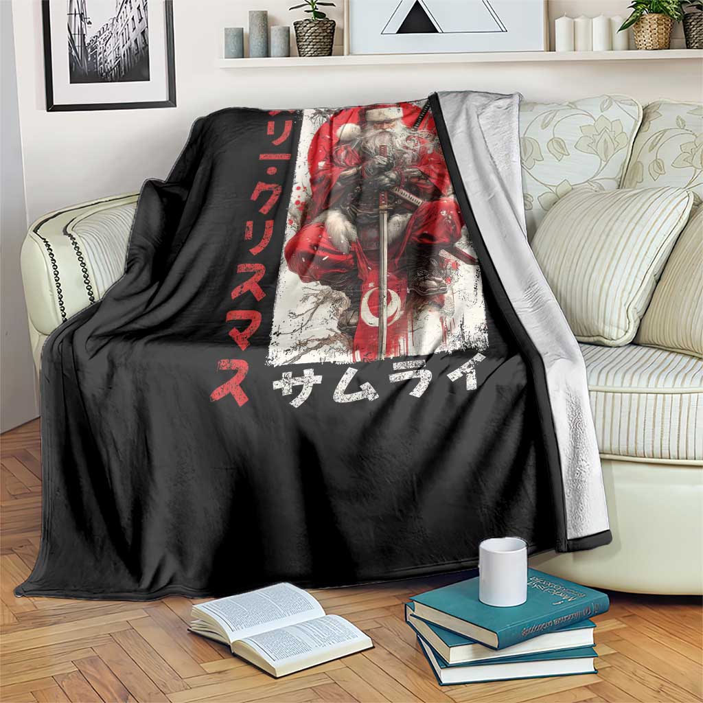Christmas Samurai Santa Throw Blanket Japanese Xmas Warrior Ukiyo-e Art TS11 Print Your Wear