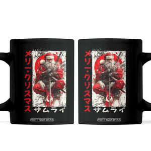Christmas Samurai Santa Coffee Mug Japanese Xmas Warrior Ukiyo-e Art TS11 Black Print Your Wear