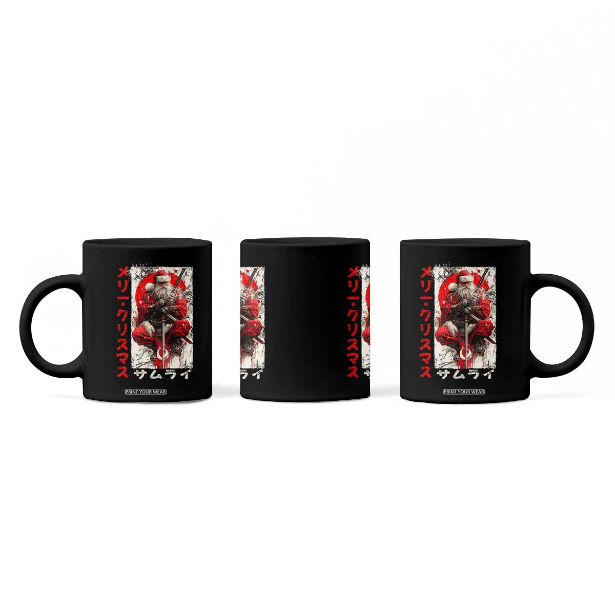 Christmas Samurai Santa Coffee Mug Japanese Xmas Warrior Ukiyo-e Art TS11 Print Your Wear