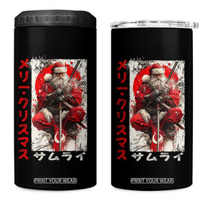 Christmas Samurai Santa 4 in 1 Can Cooler Tumbler Japanese Xmas Warrior Ukiyo-e Art TS11 One Size: 16 oz Black Print Your Wear