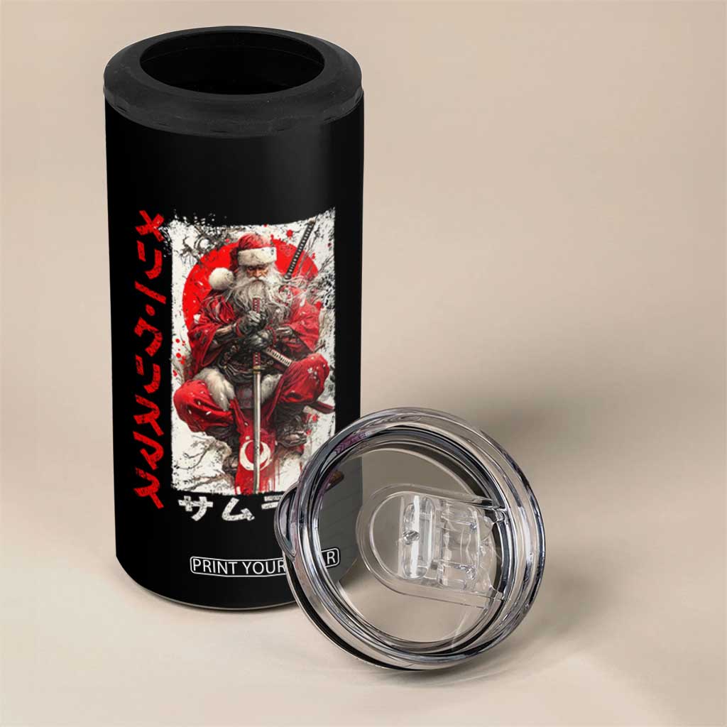 Christmas Samurai Santa 4 in 1 Can Cooler Tumbler Japanese Xmas Warrior Ukiyo-e Art TS11 Print Your Wear