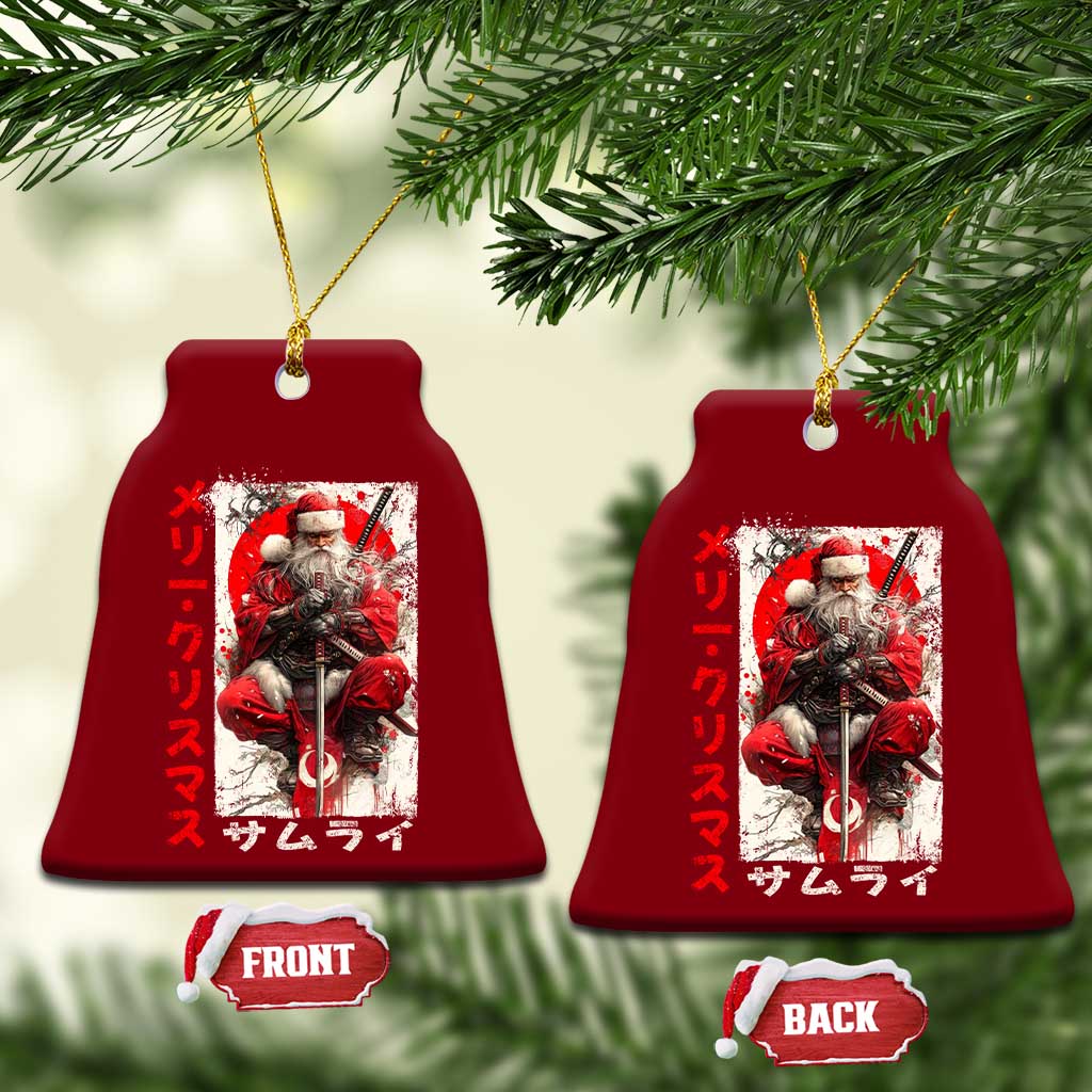 Christmas Samurai Santa Ceramic Ornament Japanese Xmas Warrior Ukiyo-e Art TS11 Print Your Wear