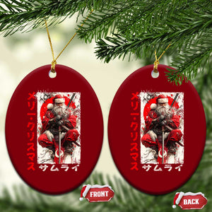 Christmas Samurai Santa Ceramic Ornament Japanese Xmas Warrior Ukiyo-e Art TS11 Print Your Wear