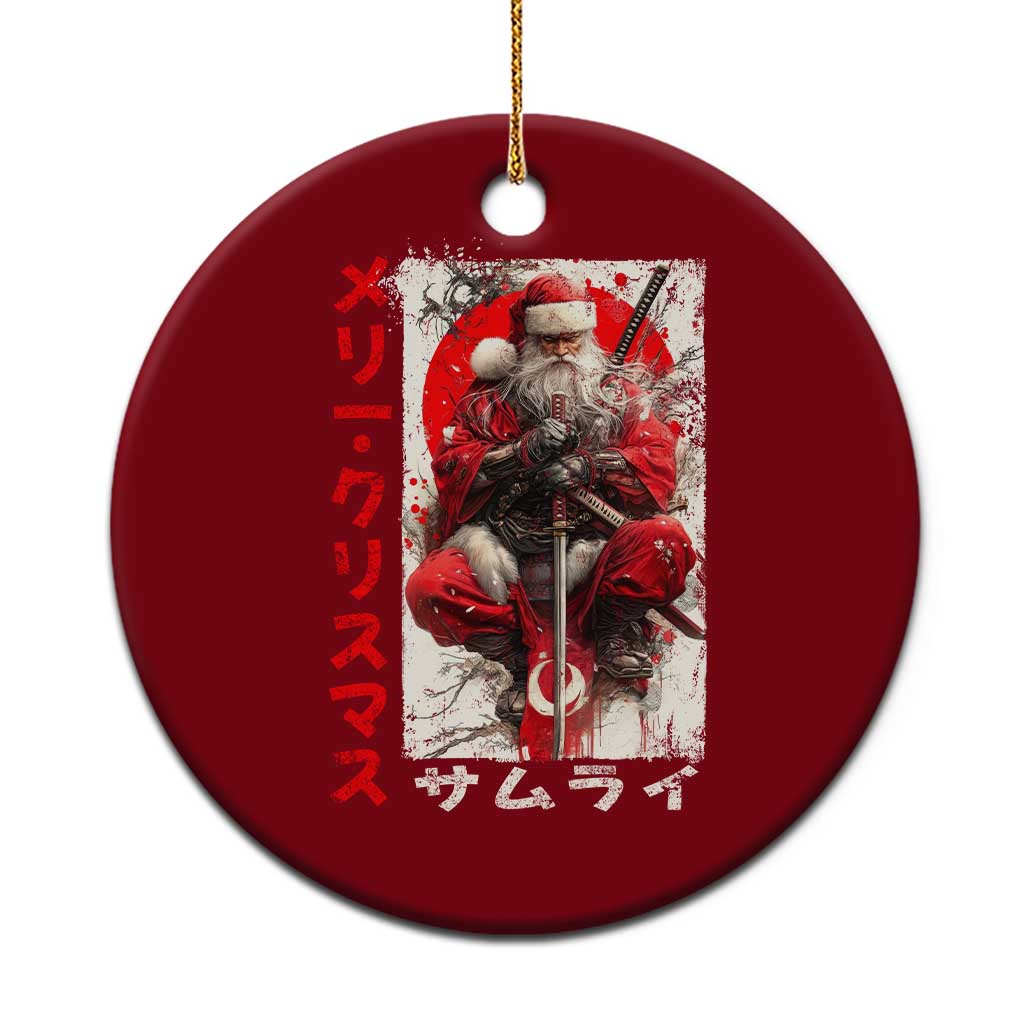 Christmas Samurai Santa Ceramic Ornament Japanese Xmas Warrior Ukiyo-e Art TS11 1pc Red Print Your Wear