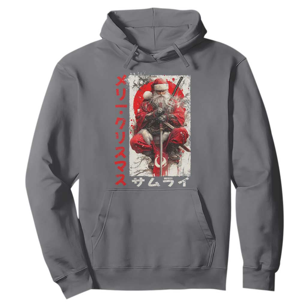 Christmas Samurai Santa Hoodie Japanese Xmas Warrior Ukiyo-e Art TS11 Charcoal Print Your Wear
