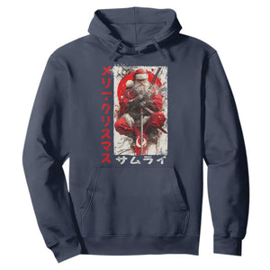 Christmas Samurai Santa Hoodie Japanese Xmas Warrior Ukiyo-e Art TS11 Navy Print Your Wear