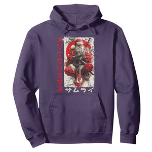 Christmas Samurai Santa Hoodie Japanese Xmas Warrior Ukiyo-e Art TS11 Purple Print Your Wear