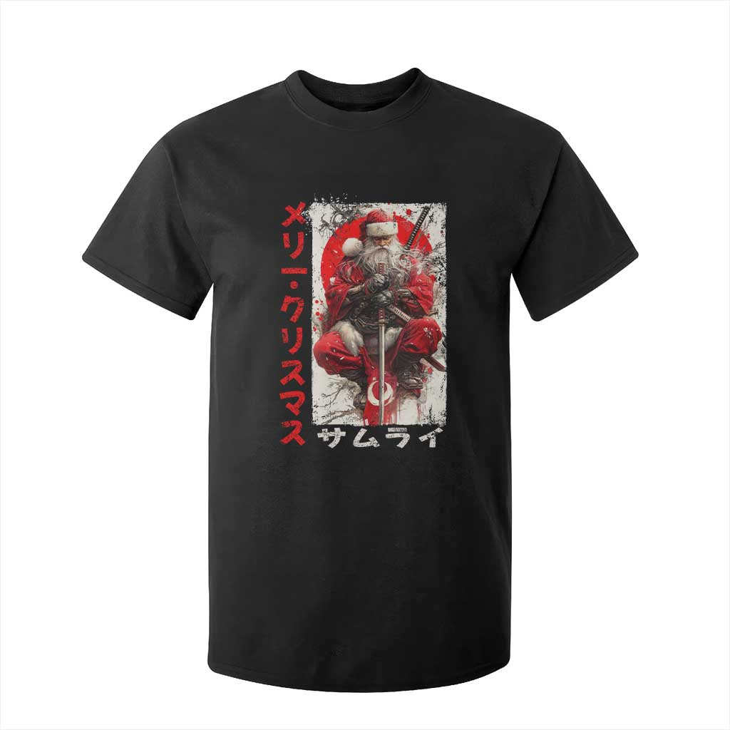 Christmas Samurai Santa T Shirt For Kid Japanese Xmas Warrior Ukiyo-e Art TS11 Black Print Your Wear