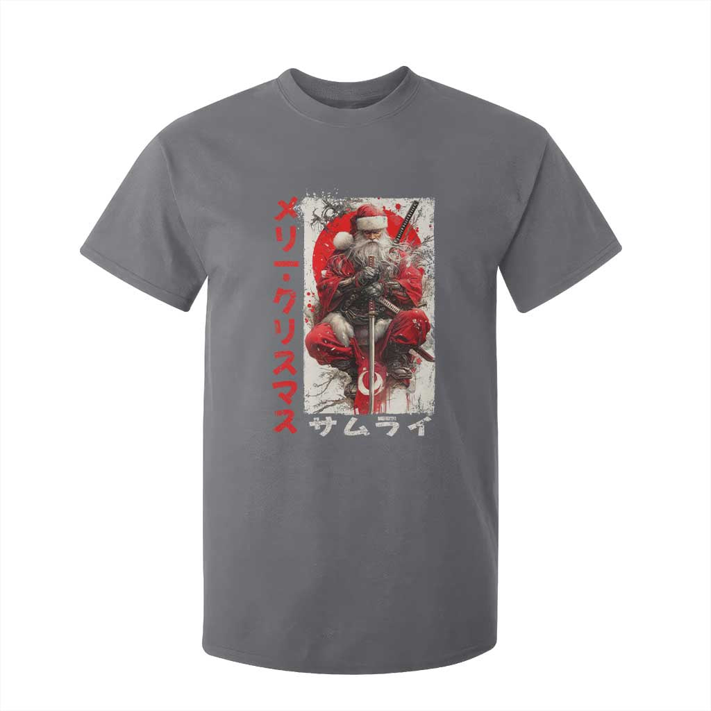 Christmas Samurai Santa T Shirt For Kid Japanese Xmas Warrior Ukiyo-e Art TS11 Charcoal Print Your Wear