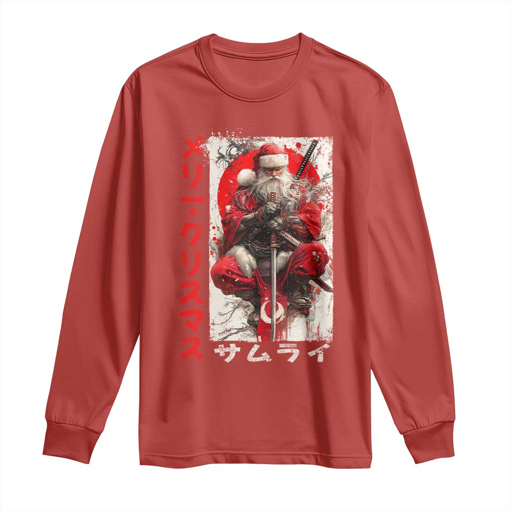 Christmas Samurai Santa Long Sleeve Shirt Japanese Xmas Warrior Ukiyo-e Art TS11 Red Print Your Wear