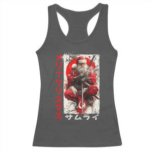 Christmas Samurai Santa Racerback Tank Top Japanese Xmas Warrior Ukiyo-e Art TS11 Dark Heather Print Your Wear