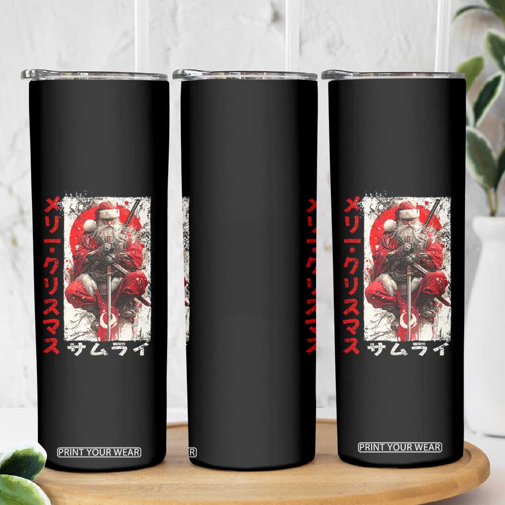 Christmas Samurai Santa Skinny Tumbler Japanese Xmas Warrior Ukiyo-e Art TS11 Print Your Wear